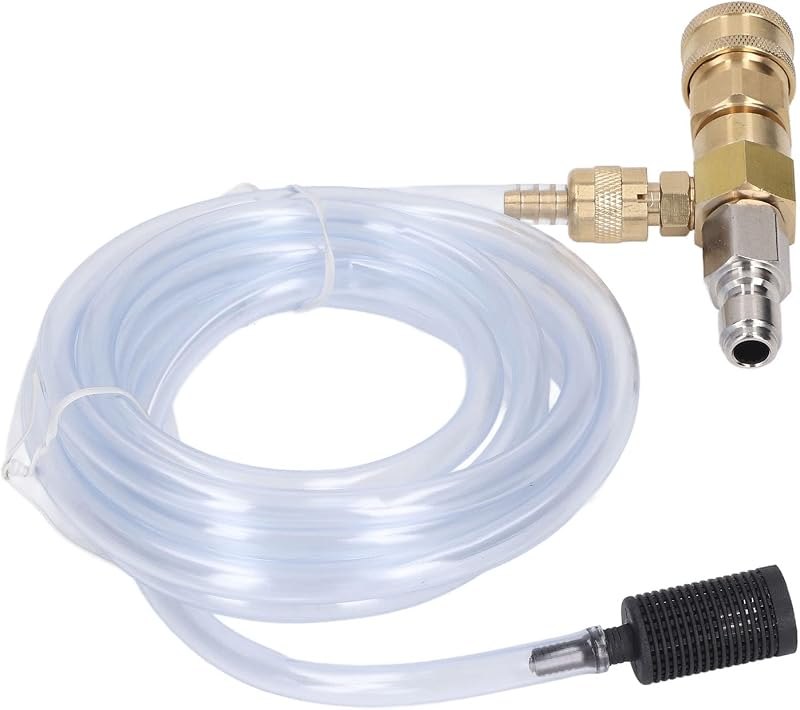 Chemical Injector Kit for High Pressure Washer, 5000PSI Adjustable Soap Dispenser, 1/4 Inch Interface 65° Spray Angle