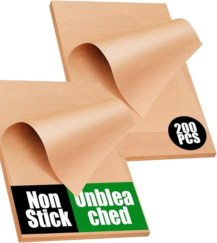 200 PCS Unbleached Parchment Paper Sheets for Baking 12x16 Inches, Non-Stick and Non-Toxic Pre-cut Parchment Sheets