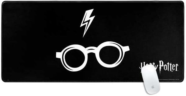 Skinit Extra Large Gaming Mouse Pad - Officially Licensed Harry Potter Scar and Glasses Design with Stitched Edges