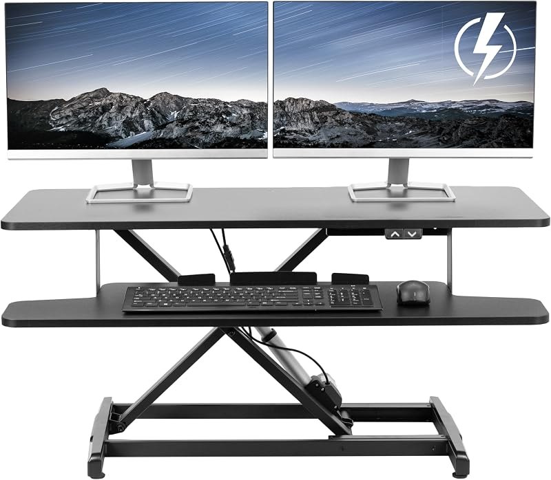 Electric Standing Desk Converter, 36" Black Top — ergotron standing desk converter for ergotron standing desk converter