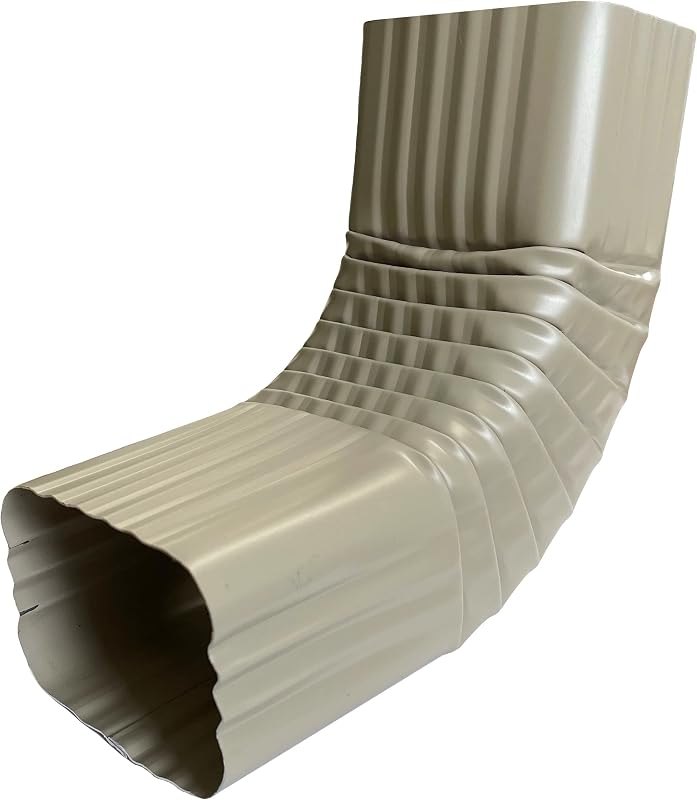Aluminum Downspout Gutter Elbow - 2x3 A 75 Degree, Made in Iowa U.S.A. (Almond) — gutter downspout elbow for gutter