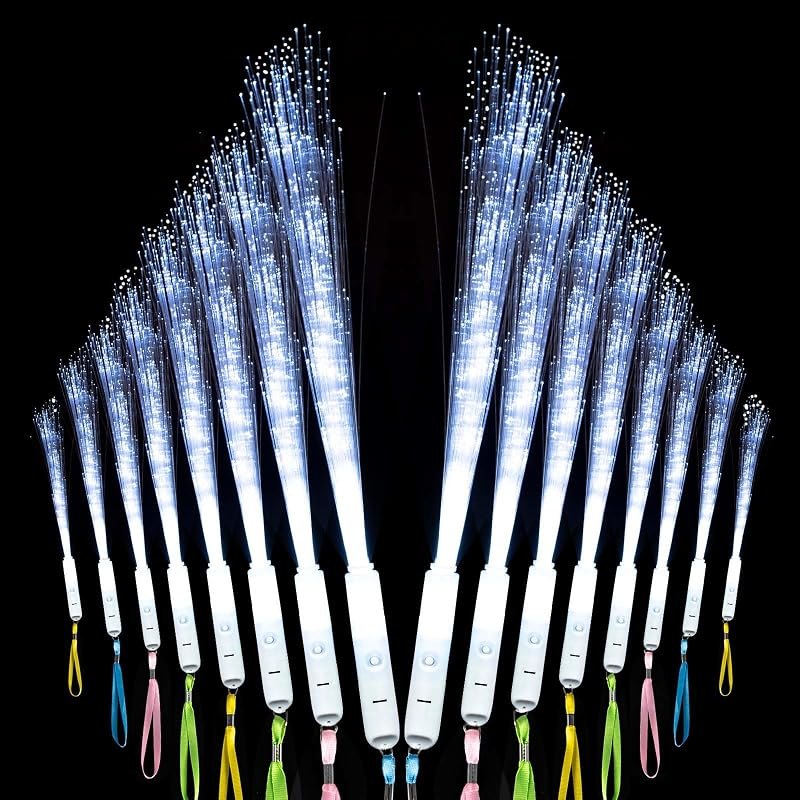 100Pcs White Fiber Optic Wands,3 Models Sparklers,Glow Sticks, Wedding Send Off Ideas Fit Wedding Bridal Shower