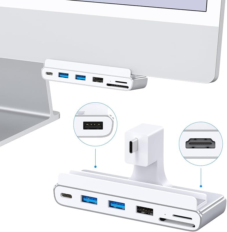 8-in-1 iMac USB Adapter with HDMI 4K@60hz, USB 3.0 5Gbps, SD/TF Card Reader,USB C Dock for iMac 24 inch M1/M3/M4 —