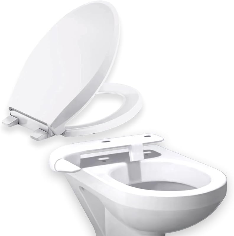 4636-RL-0 Cachet ReadyLatch Quiet Close Elongated Toilet Seat, White & Purewash Toilet Seat Attachment for Bidet