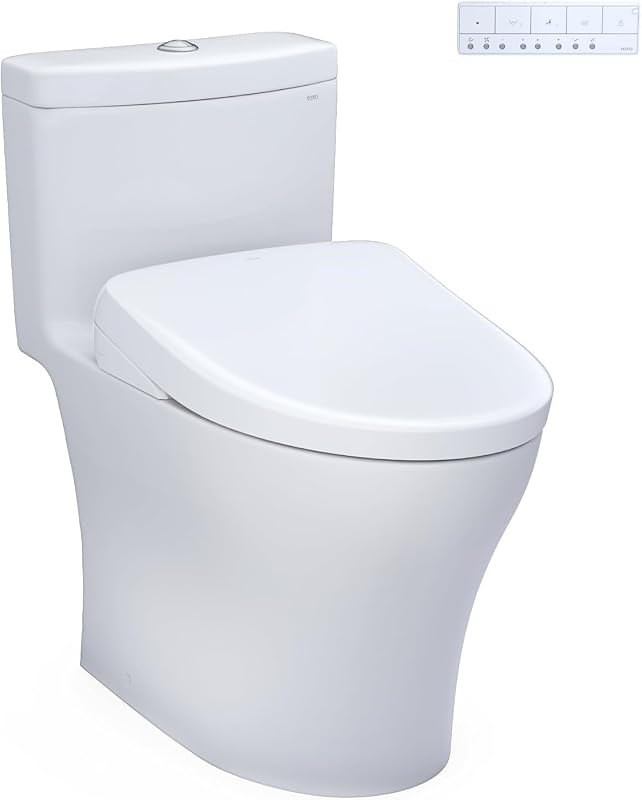 WASHLET®+ Aquia® IV One-Piece Elongated Dual Flush 1.28 and 0.9 GPF Toilet with S7 Contemporary Electric Bidet Seat