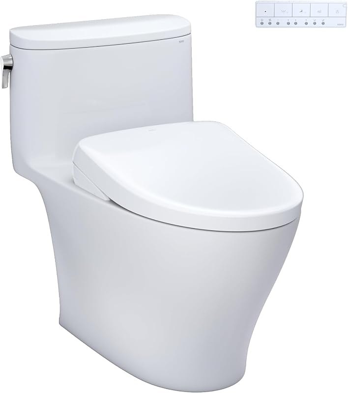 WASHLET®+ Nexus® One-Piece Elongated 1.28 GPF Toilet with S7A Contemporary Bidet Seat, Cotton White - MW6424736CEFG#01