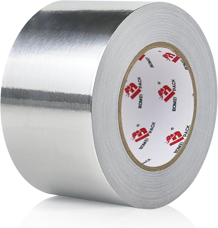 BOMEI PACK Aluminum Foil Tape,Heavy Duty Metal Duct Tape,High Temperature Silver Tape,Perfect for Sealing &