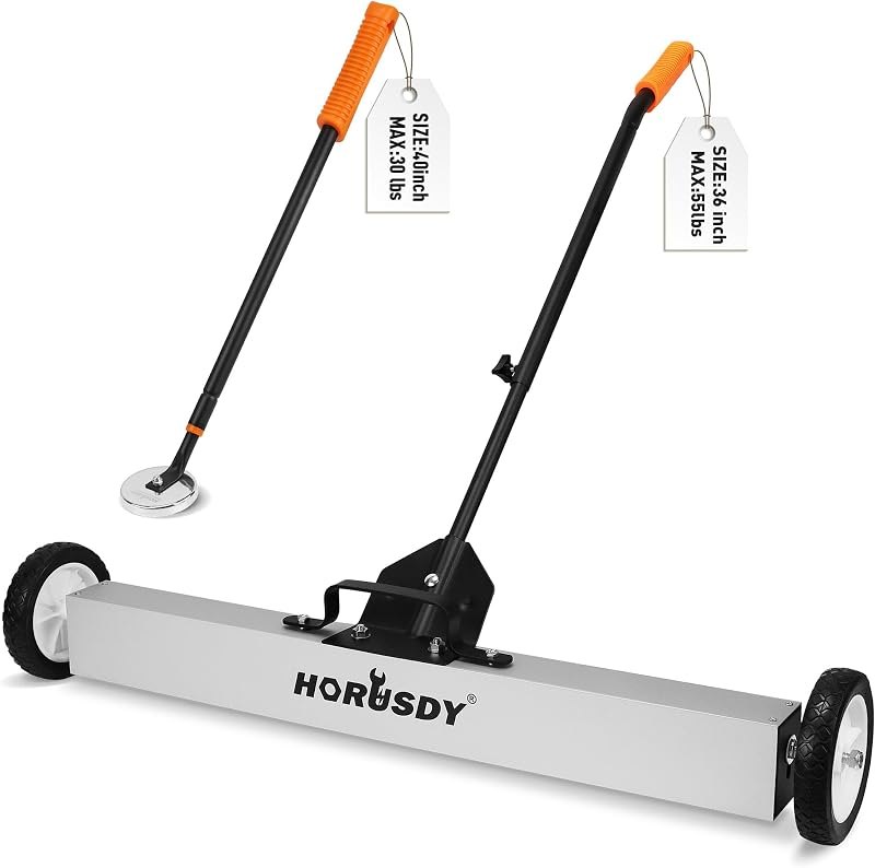 HORUSDY 36-Inch Rolling Magnetic Sweeper with Wheels — magnetic floor sweep for magnetic floor sweep