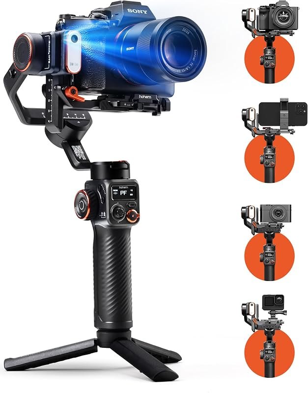 hohem iSteady MT2 Kit Gimbal Stabilizer for Camera, 3-Axis Gimbal for Mirrorless/Pocket/Action Camera/Smartphone, AI