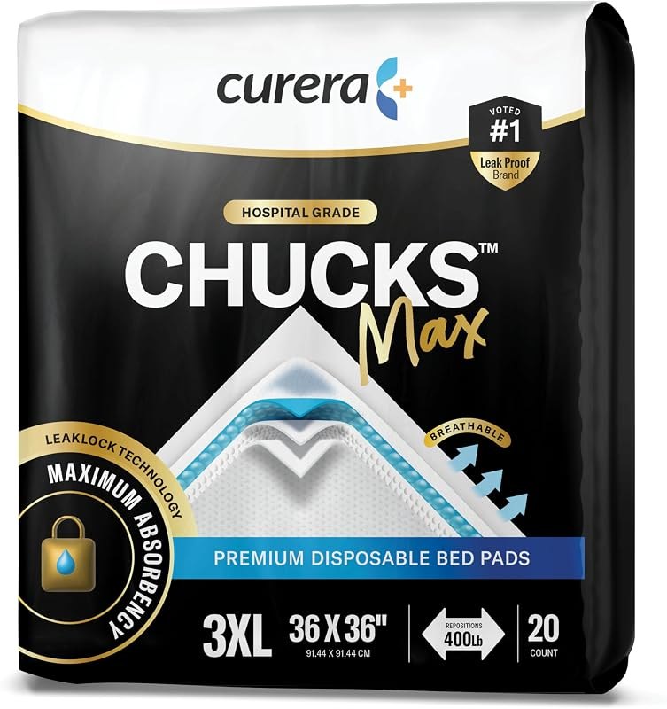 Chucks® MAX Hospital Bed Pads Disposable Adult 36 x 36 Breathable Incontinence Pads - XXX-Large Pee Pads for Adults -