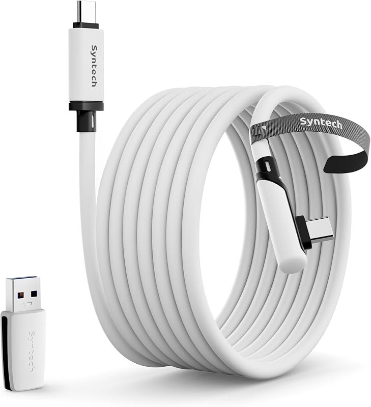 Syntech VR Link Cable 16FT for Meta Quest 3/3S/2, USB 3.0 Adapter — Quest link cable for quest link cable
