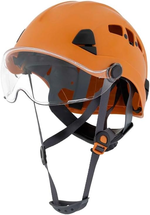 Jackson Safety Vented Hard Hat - Construction Helmet for Men with Flip-Up Visor - Industrial Climbing-Style Head