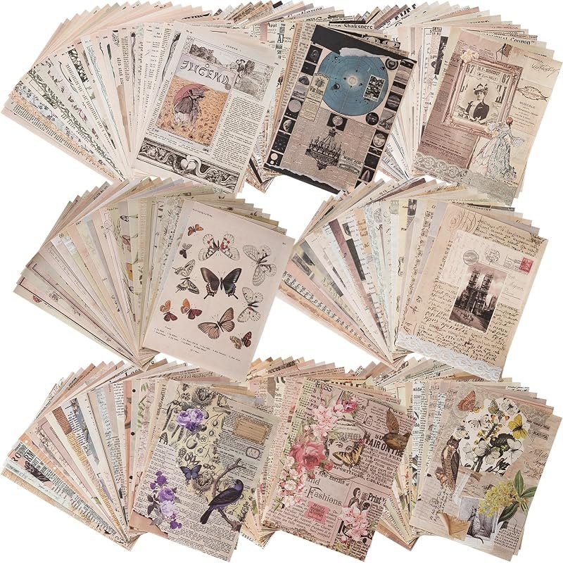 192 Sheets of Scrapbook Paper, Journaling Scrapbooking Supplies Craft Kits Vintage Room Decor Posters Decoupage Paper