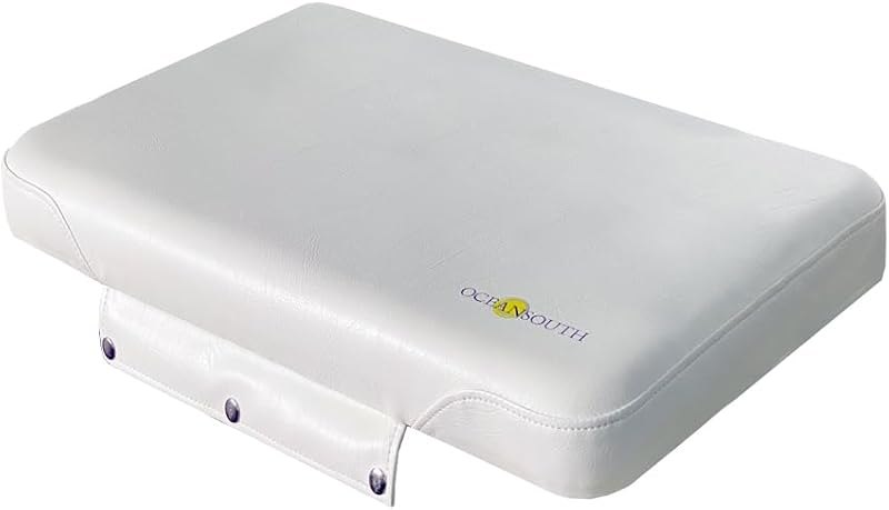 Oceansouth Seat Cushions for Yeti Coolers (Press Stud Fittings) (White, YETI 45) Camping yeti seat Cushion Handle