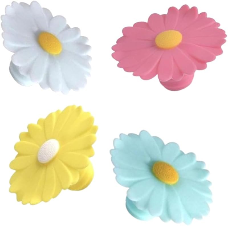 Charles Viancin Daisy Airtight Silicone Wine Bottle Stoppers, 4-Pack — wine stopper for wine stopper