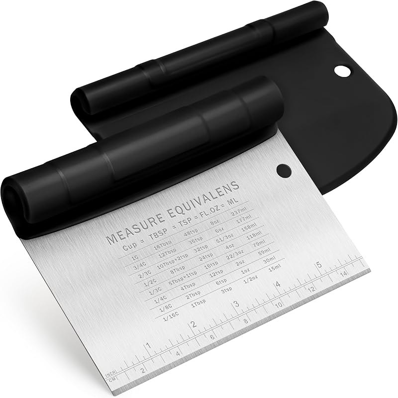 Urbanstrive Bench Scraper for Baking, Stainless Steel Dough Cutter and Scraper Tool Kitchen, Kitchen Scraper Food