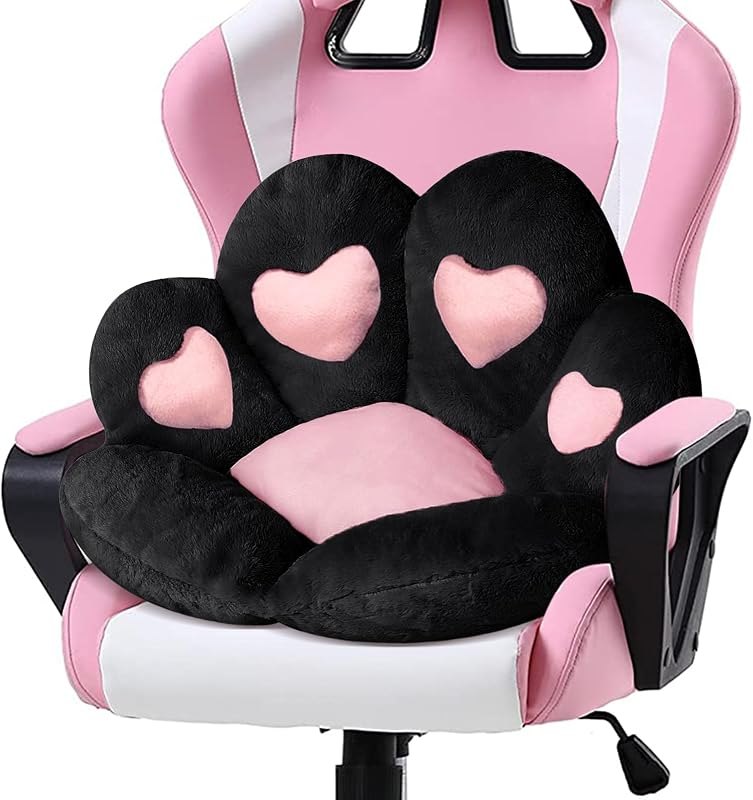 Ditucu Cat Paw Cushion Kawaii Chair Cushions 31.4 x 27.5 inch Cute Stuff Heart-Shaped Seat Pad Comfy Lazy Sofa Office