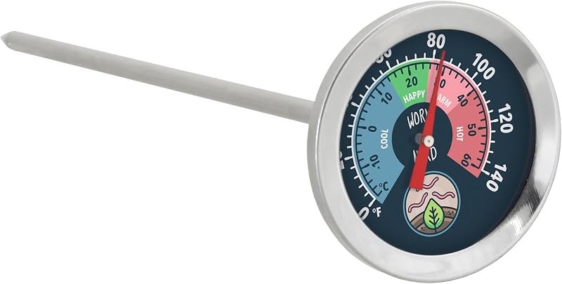 Arcadia Garden Products WN38 Nerd Worm Compost Bin and Garden Soil Thermometer, 8 Stainless Steel Probe with 2-inch