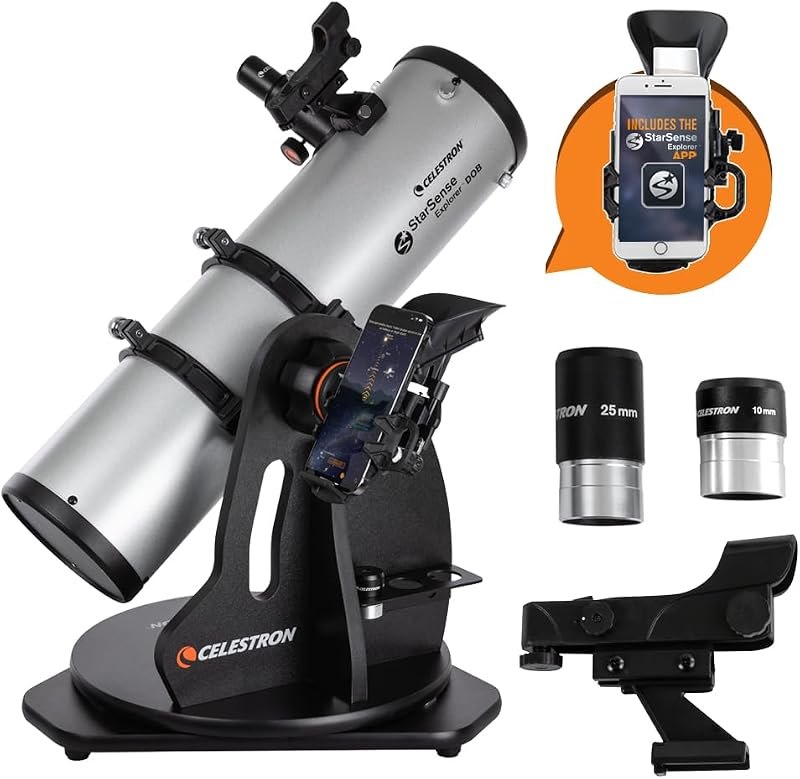 Celestron StarSense Explorer 130mm Tabletop Telescope with Smartphone App — Magnetic Storm Solar Telescope for