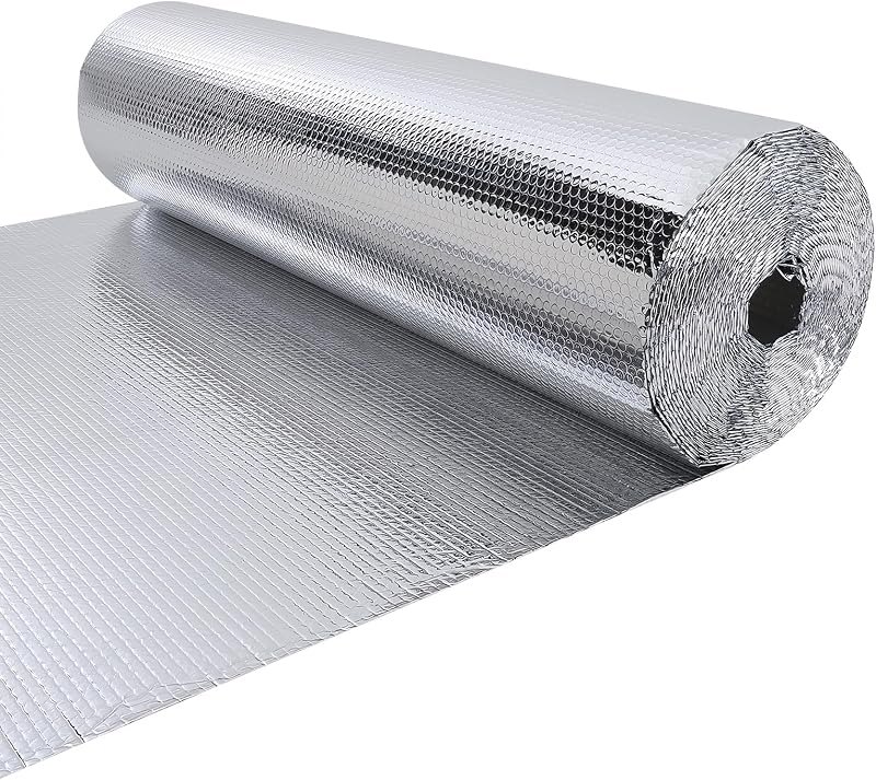The Fellie Bubble Reflective Insulation Roll - Double Side Foam Core Radiant Barrier Aluminium Foil Panel for Window