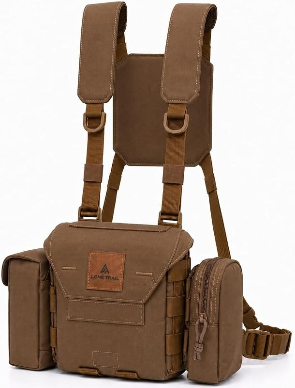 Lone Trail Binocular Harness Chest Pack - Bino Harness Hunting Chest Rig — hunting binocular harness for hunting