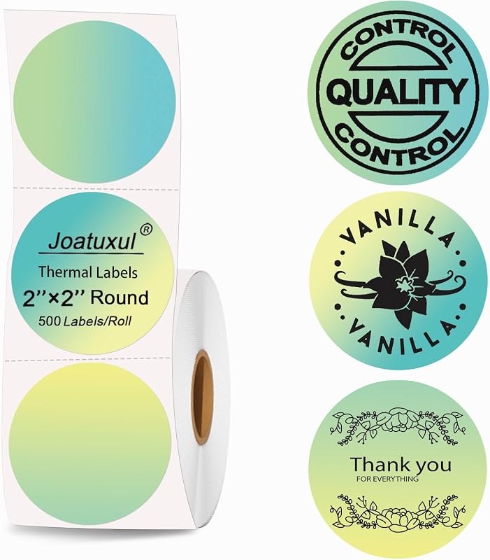 2 inch Round Thermal Labels, Thermal Printer Labels Sticker use for Barcode, Shipping, Customized, Circle Direct