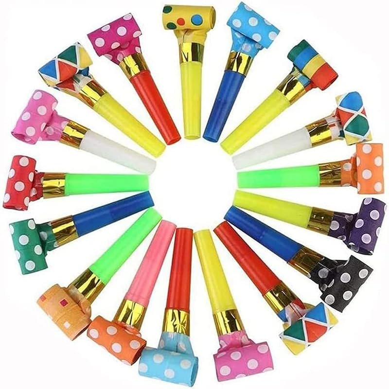 75 PCS Noisemakers Funny Party Blower Colorful Birthday Blow Horns Whistles New Years Favors Noise Makers (75) — New