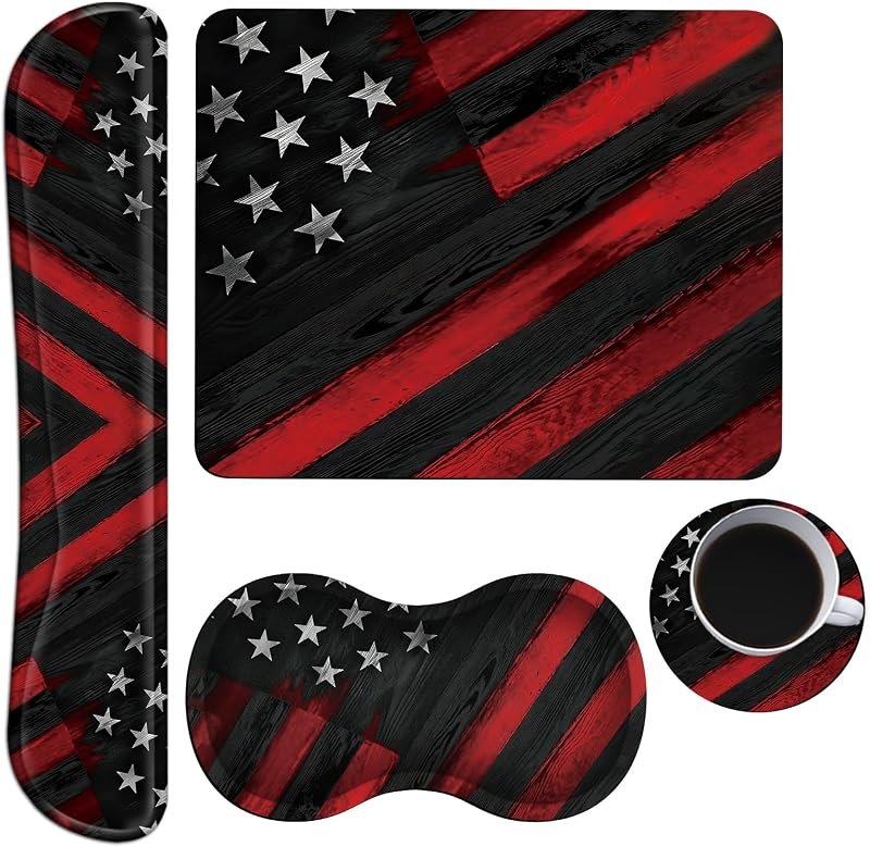 Keyboard Wrist Rest + Mouse Pad + Mouse Wrist Rest Support Set + Coaster, Ergonomic Memory Foam Mouse and Keyboard Pad