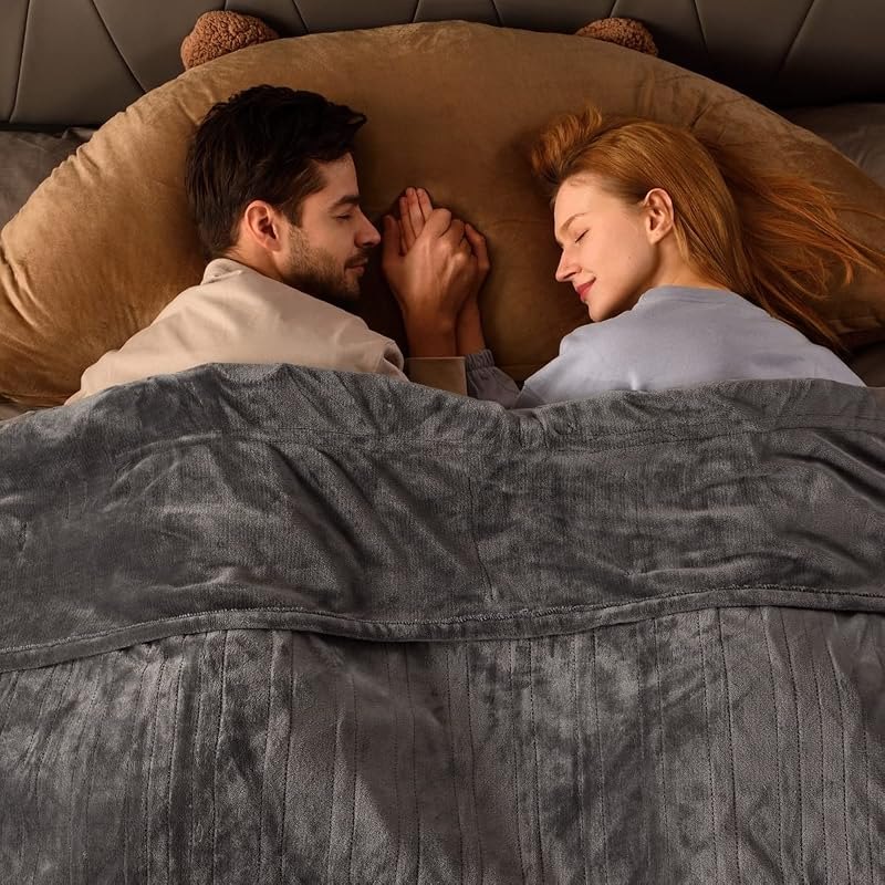 Bearhug Electric Blanket Queen Size 84" x 90", Dual Controllers Heated Blanket, Double Velvet, 10-Heating Level &