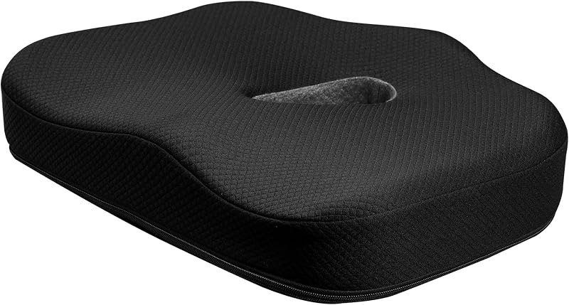 Type S Smoothing Premium Comfort Memory Foam Seat Cushion - Ergonomic Back Pain Relief for Coccyx Tailbone Sciatica
