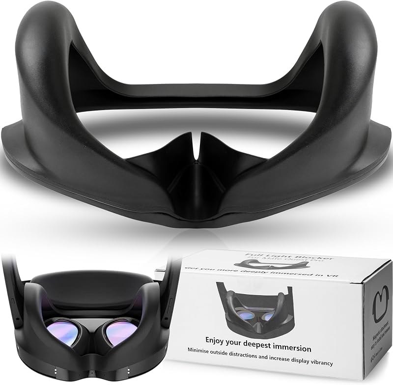 for Quest Pro Full Light Blocker,Silicone Facial Interface Magnetically attaches for VR Quest Pro Accessories — Quest