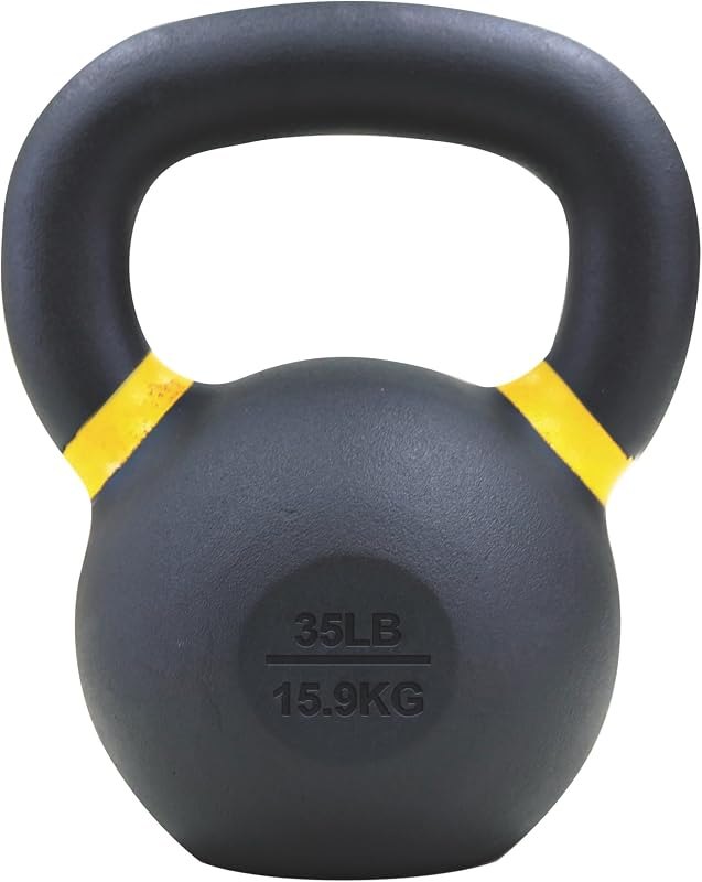 Champion Sports Rhino Fitness Iron Kettlebells - Full Body Powder Coated - Textured for Improved Grip - Color Coded