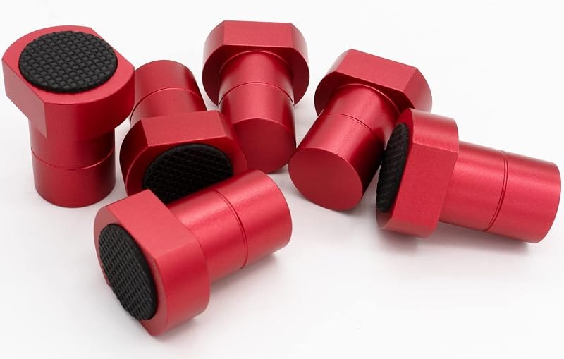 0.79inch(20mm) Red Aluminum Bench Dogs for Workbench Holes - Sturdy Woodworking Clamps Accessory with Quick Grip and