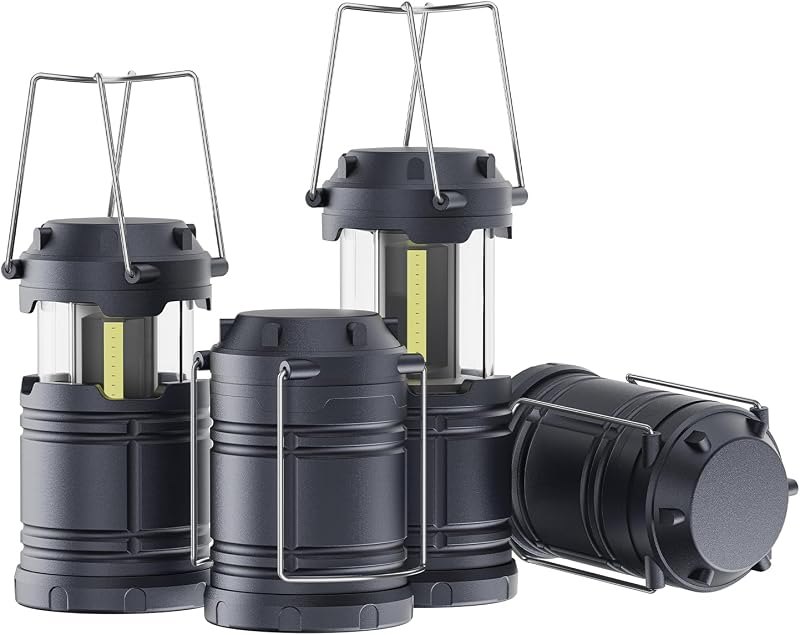 Lichamp Led Lantern Camping Light, 4 Pack Battery Operated Lanterns for Power Outages Indoor Emergency Outdoor Camping