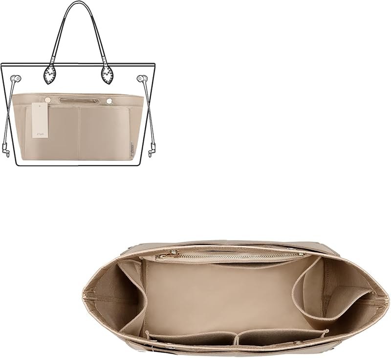 Purse Organizer Insert For Handbag & Tote Shaper,Tote Bag Organizer Insert For Speedy Neverful, 6 Sizes(Small, Silky