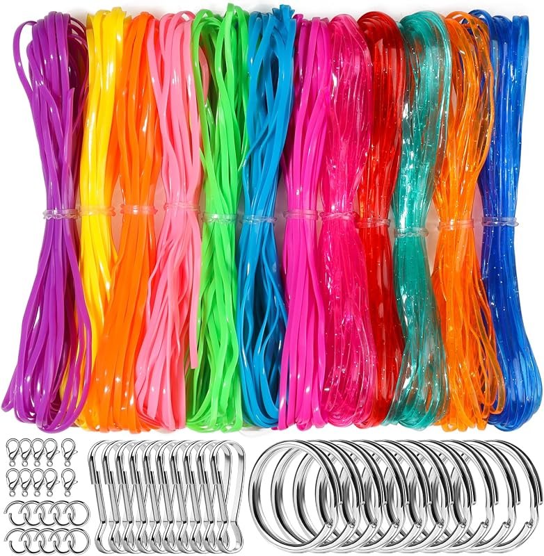 Fandamei Lanyard String Kit, 12 Colors Plastic Lacing Cord, Bright and Glitter Color, Lanyard String for Crafts