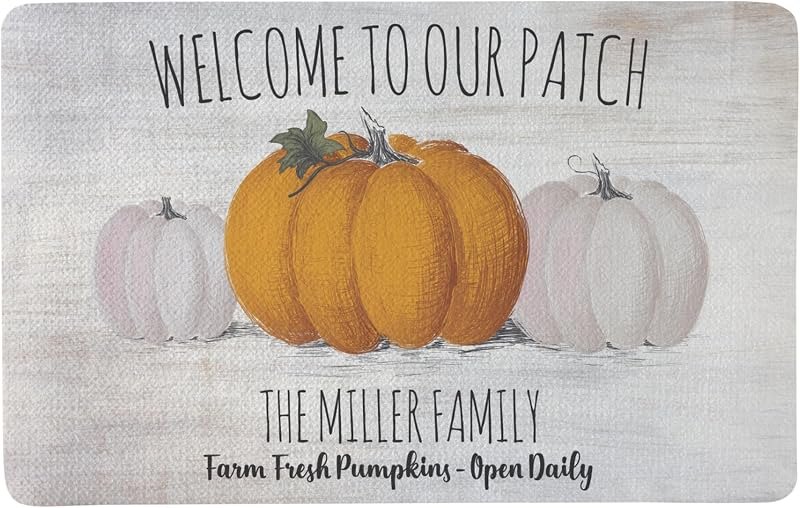 Let's Make Memories Personalized Doormat - Welcome Mat - Kitchen, Entrance Hall, Kids Room - Halloween Decor - Pumpkin