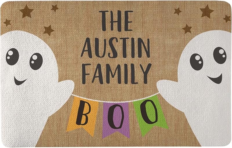 Let's Make Memories Personalized Doormat - Welcome Mat - Kitchen, Entrance Hall, Kids Room - Halloween Decor - Ghost