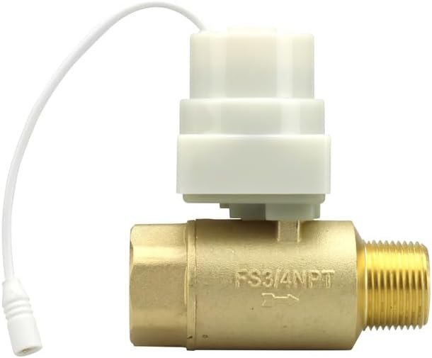 FloodStop Water Heater Motorized Valve, 3/4" NPT MIP x FIP — smart water valve for smart water valve