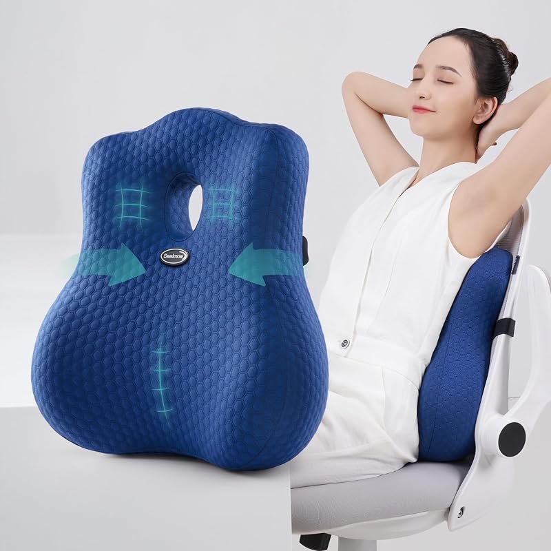 seeknow Lumbar Support Pillow for Chair Back Support Pillow for Couch Lumbar Pillow for Car Office Chair Back Cushion