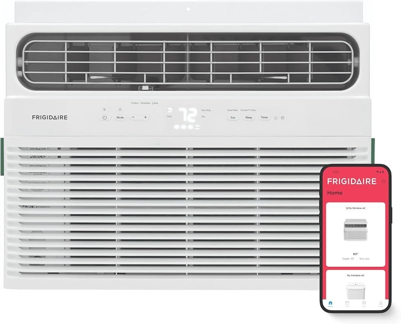 Frigidaire 10,000 BTU Smart Window Air Conditioner with Wi-Fi, Cools Up to 450 Sq. Ft., Remote Control, Quiet