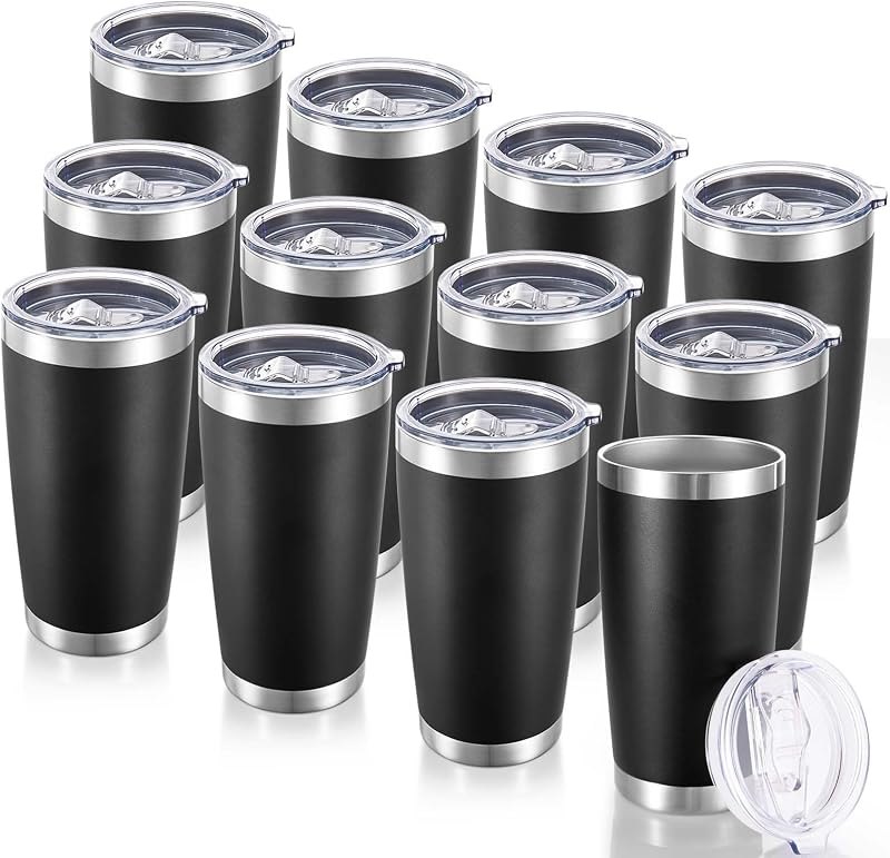 20 oz Tumblers Bulk Stainless Steel Tumbler with Lid Double Wall Vacuum Insulated Coffee Mug 20oz Powder Coated Cup