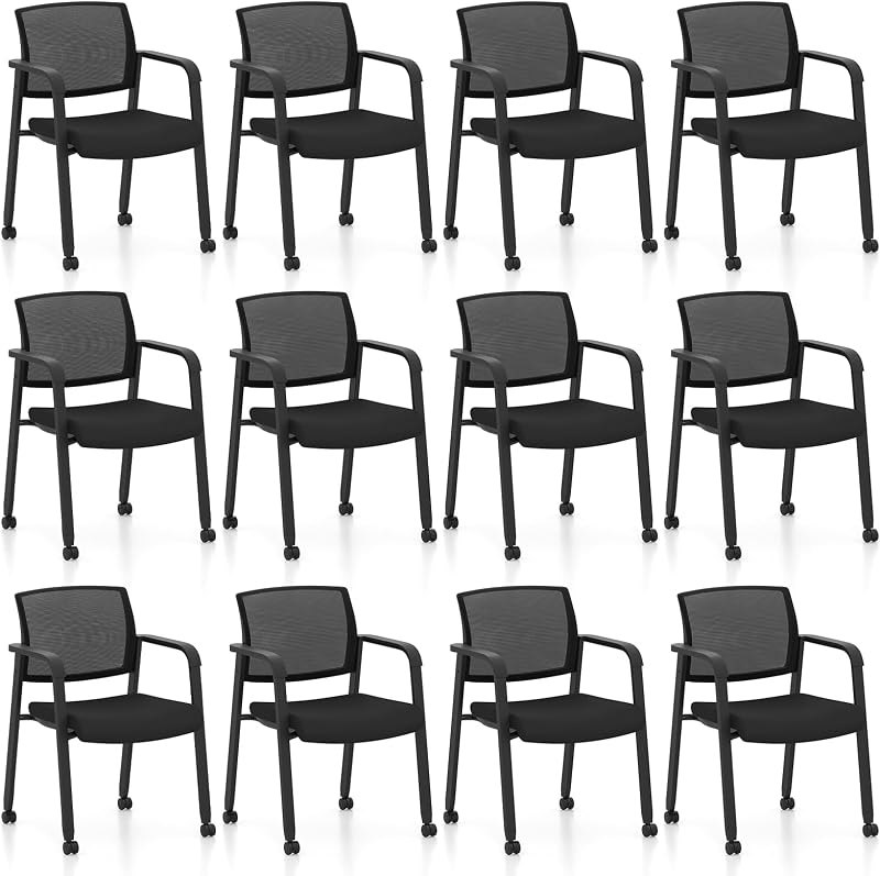 Tangkula Rolling Conference Room Chairs Set of 12, Stackable Guest Chairs — Poly Verve 30 for poly verve