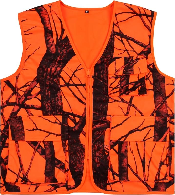 Blaze Orange Hunting Vest with Pockets for Men fishing Outerwear — quarry hunting vest for quarry hunting vest