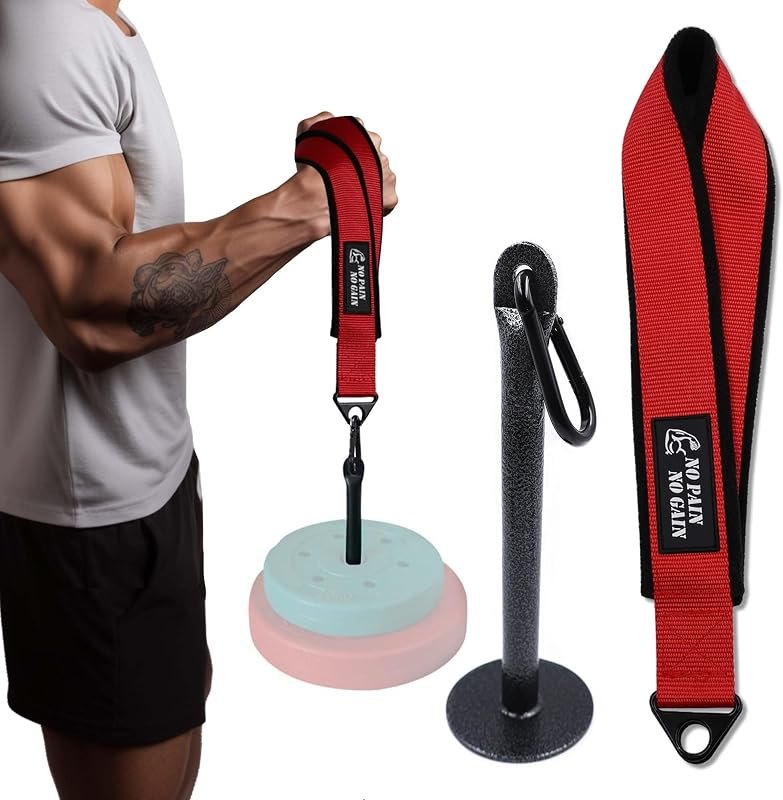 Arm Wrestling Training Strap Belt Hand Grip Arm Finger Forearm Exerciser Strengthener for Cable Machine and Free