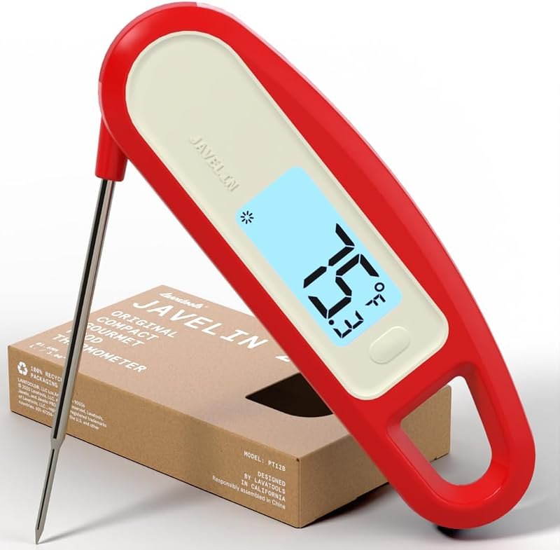 Lavatools PT12B Javelin 2 Ultra Fast Digital Instant Read Meat Thermometer for Grill and Cooking, 3" Probe, Compact