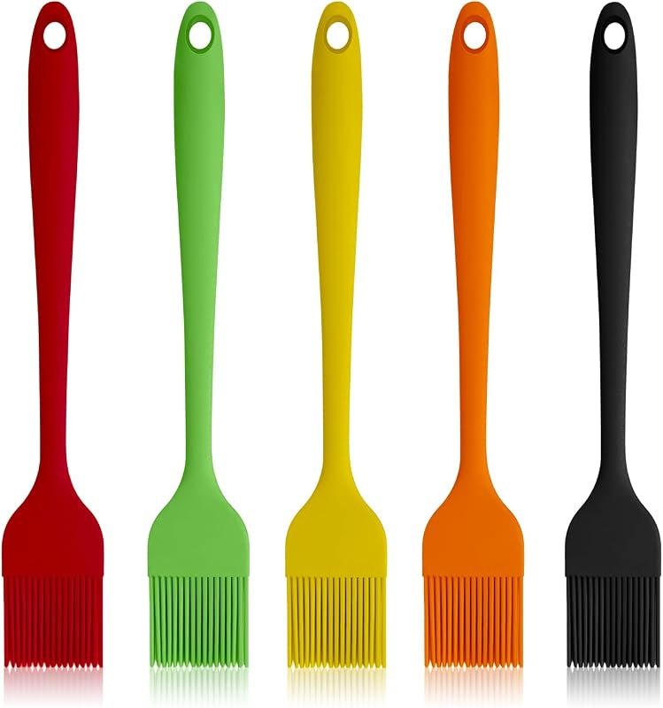 Craebuer Silicone Basting Pastry Brushes, 5 Pack Heat Resistant Cooking Brush for Oil Butter Sauce, Food Brush for BBQ