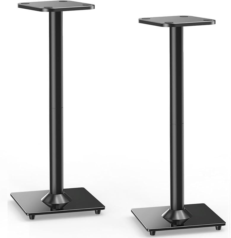 Speaker Stands Pair, 31" Fixed Height, Max 22 lbs, Tempered Glass Base — best audio speaker stands for audio speaker