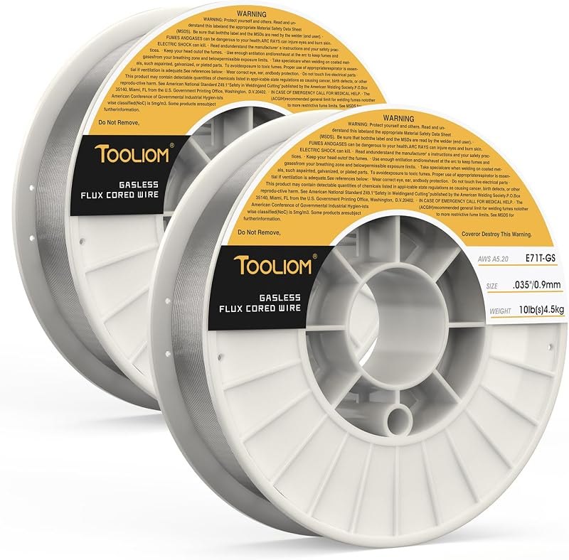 TOOLIOM E71T-GS .035" Gasless Flux Core Welding Wire 10LB, 2PCS — best welding mig wire for welding mig wire