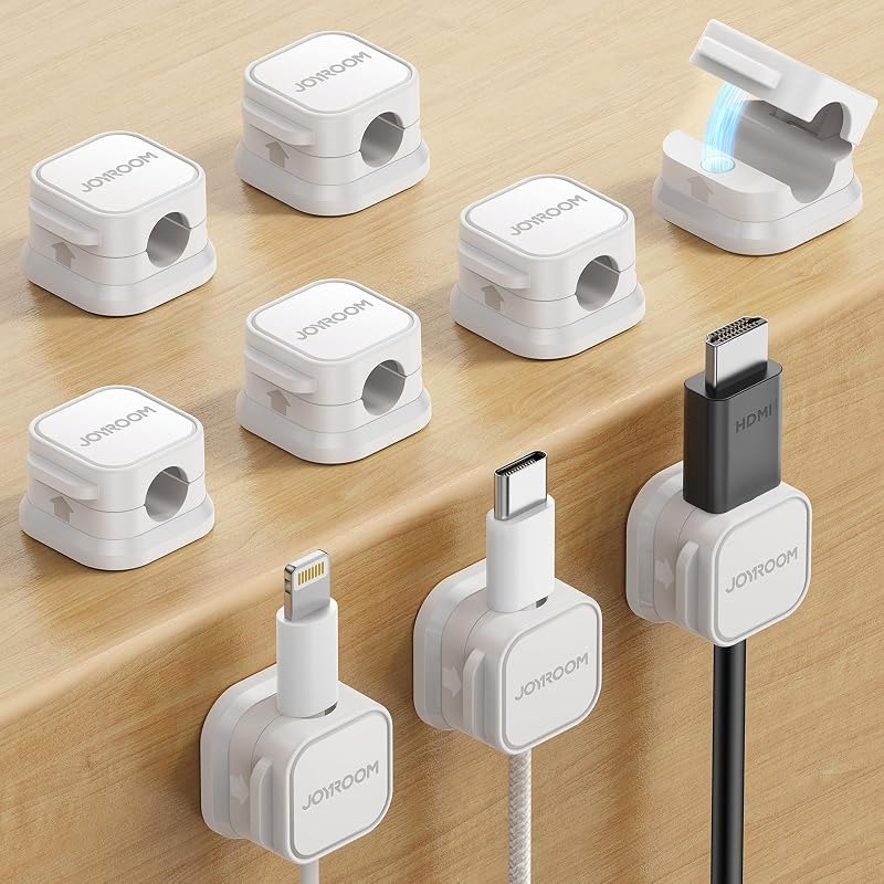 JOYROOM 9 Pack Magnetic Cable Clips, Cord Organizer Adhesive Wire Holder — best magnetic cable organizer for magnetic